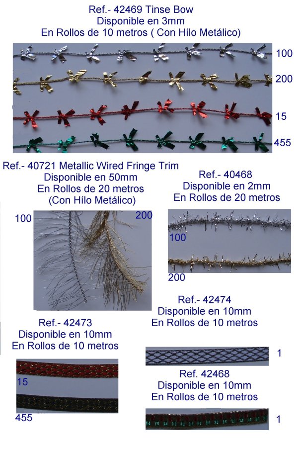* CLICK para AMPLIAR IMAGEN * Otros Artículos - Cordones y Trenzados - 42469-40721-40468 - DECOCINTA: Cintas textiles, decorativas y de moda. Lazos.